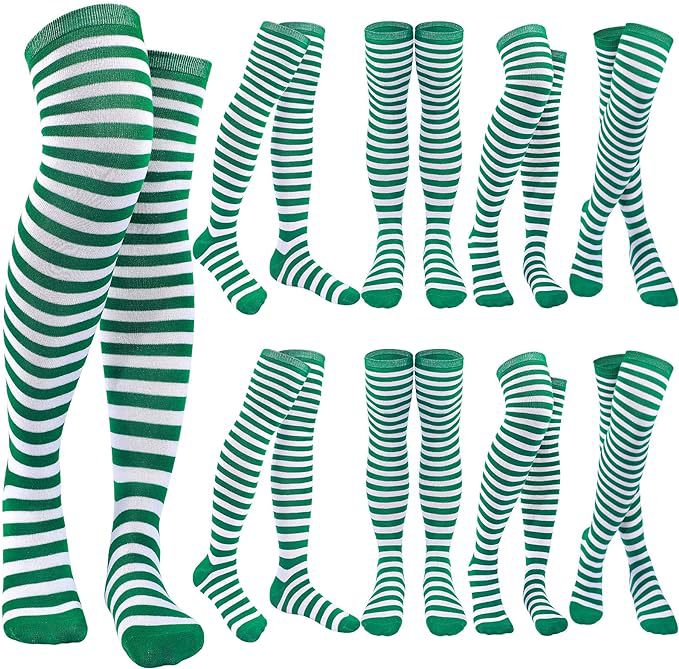 Wholesale Christmas Red and White Stripes Green and White Stripes Christmas Stockings