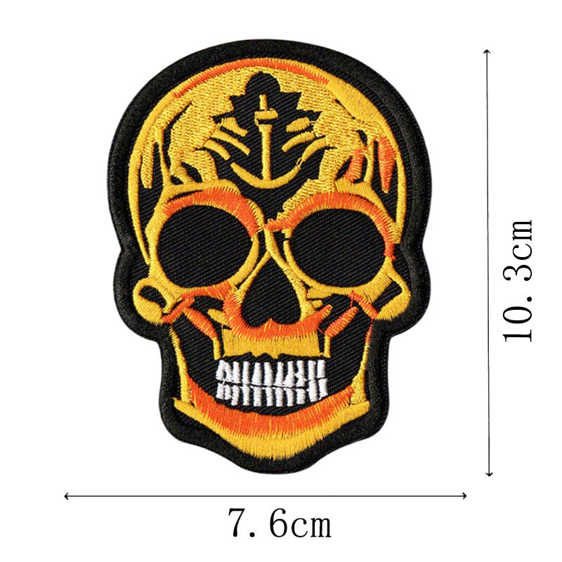 Wholesale Punk Skull Embroidered Patches DIY Sew On Clothing Accessory For Coats