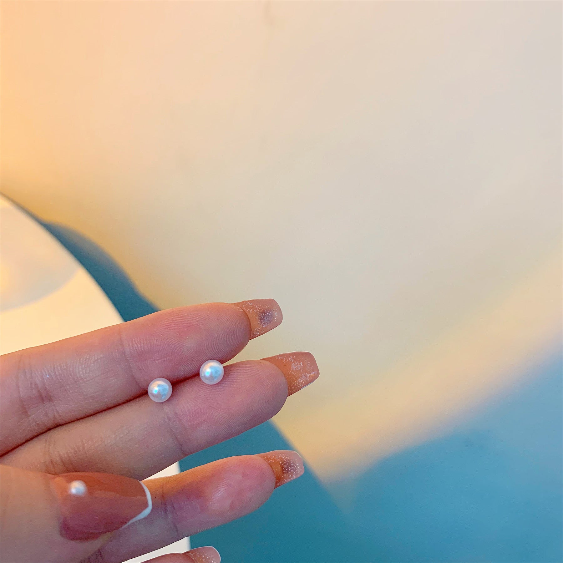 Wholesale S925 Silver Needle 4-6mm Mini Pearl Sweet Charm Simple Bean Earrings