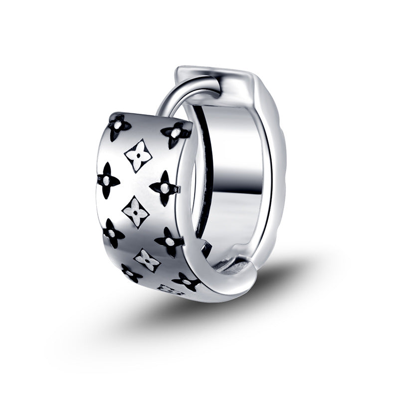 Wholesale Men's Stainless Steel Minimally Personalized Cross Titanium Steel Neutral Circle Earrings