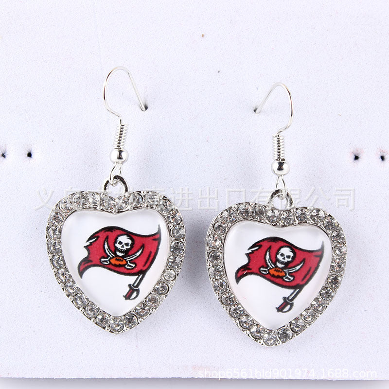 Wholesale Peach Dot Diamond Logo Earrings