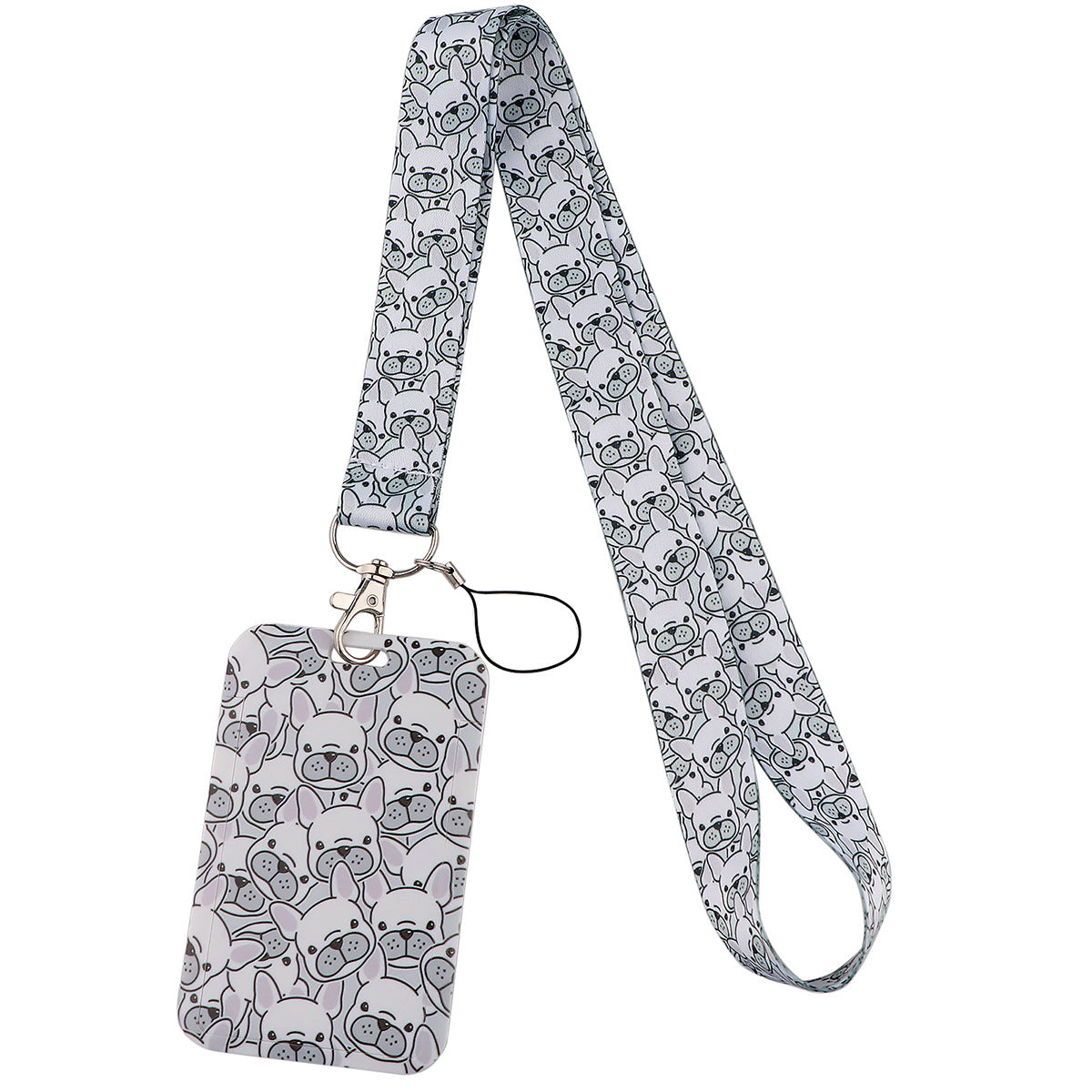 Wholesale Puppy Dog Paw Print Card Holder Webbing Polyester Lanyard Keychain