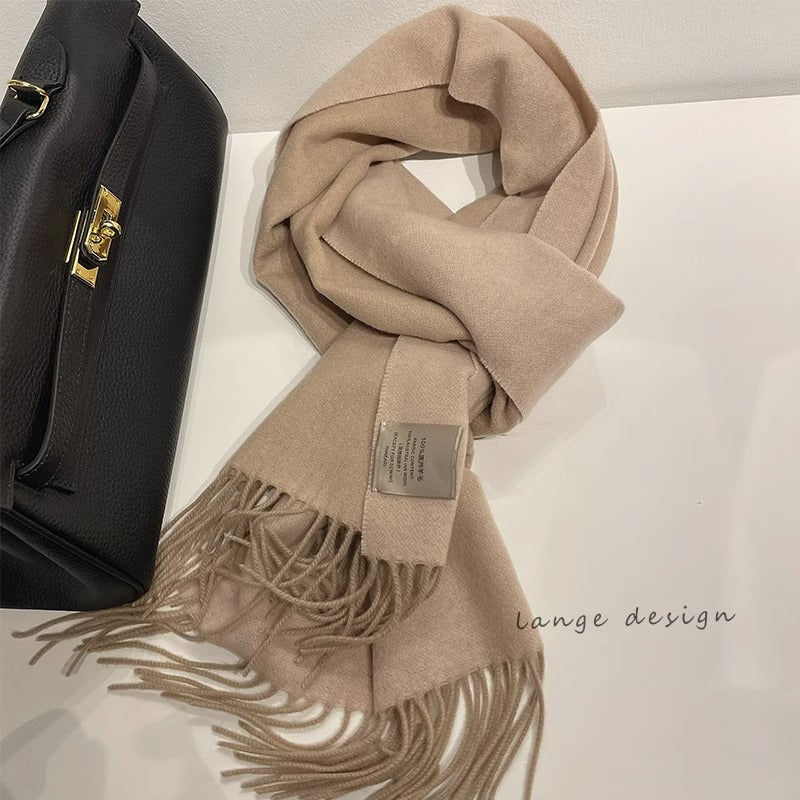 Wholesale Winter Warm Solid Color Double Sided Wool Scarf