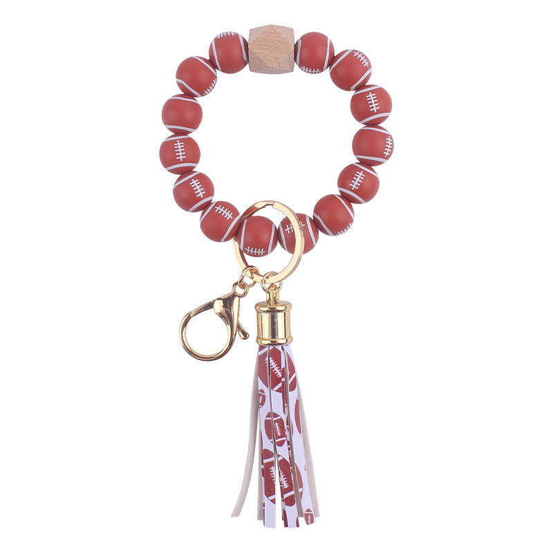 Wholesale PU Tassel Cartoon Silicone Wrist Keychains