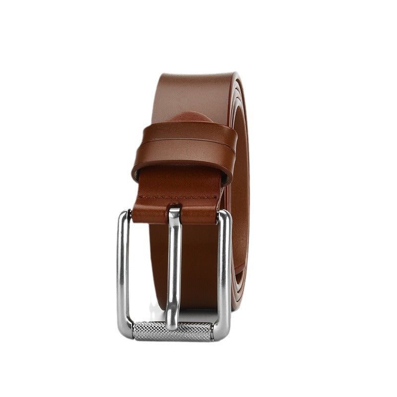 Wholesale real belt pin buckle retro cowhide belt casual pants with