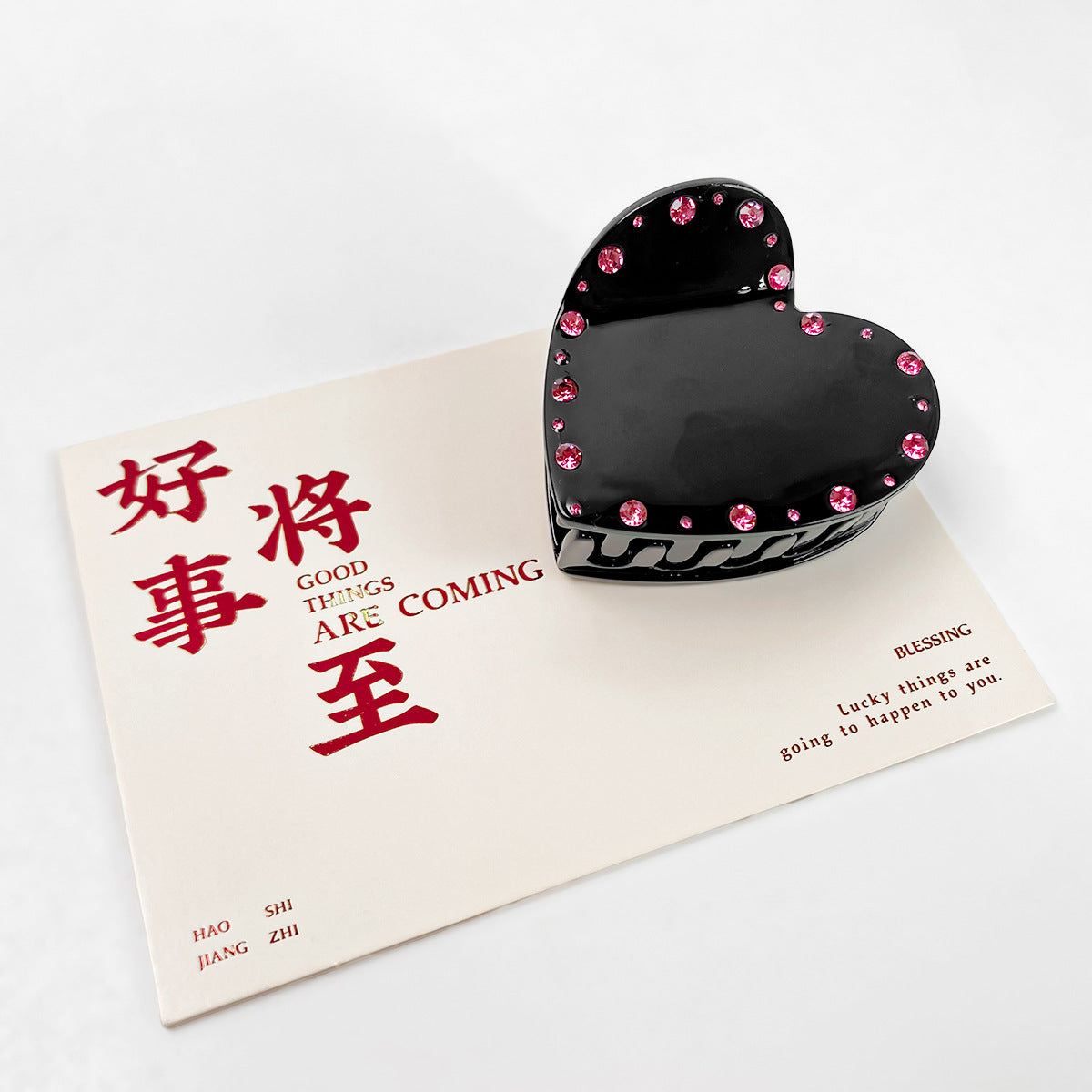 Wholesale Acrylic Diamond Studded Pearl Heart Hair Clips