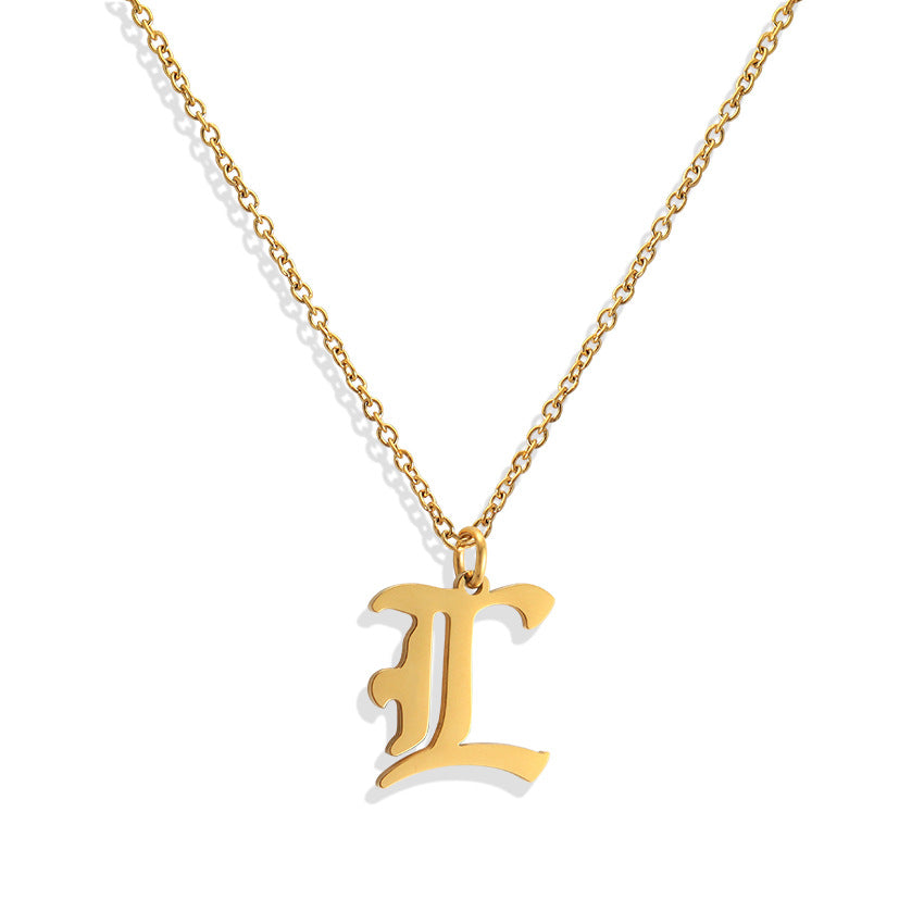 Wholesale Capital Letter Pendant Clavicle Chain Necklace