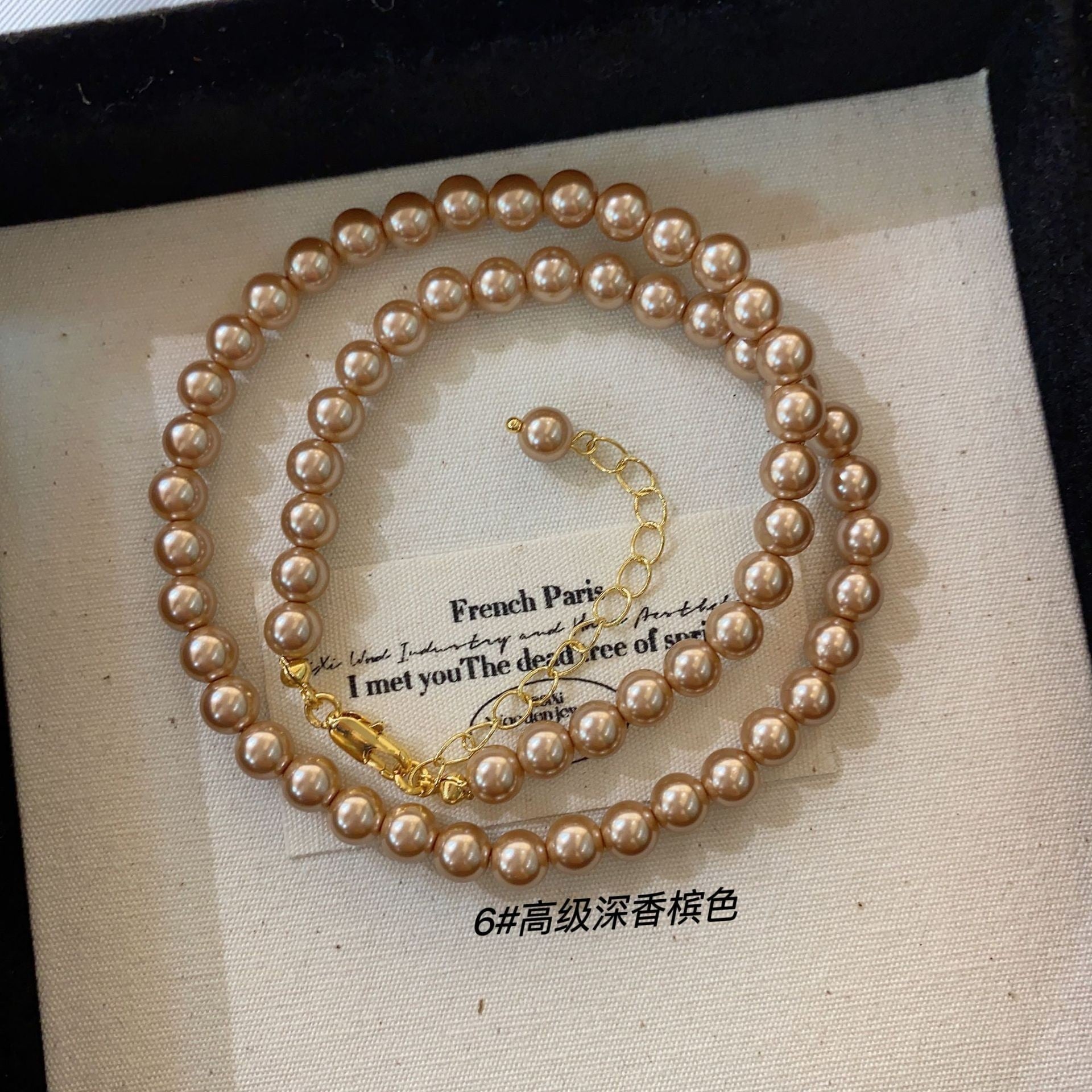 Wholesale Silver Grey Round Pearl Sweater Necklace