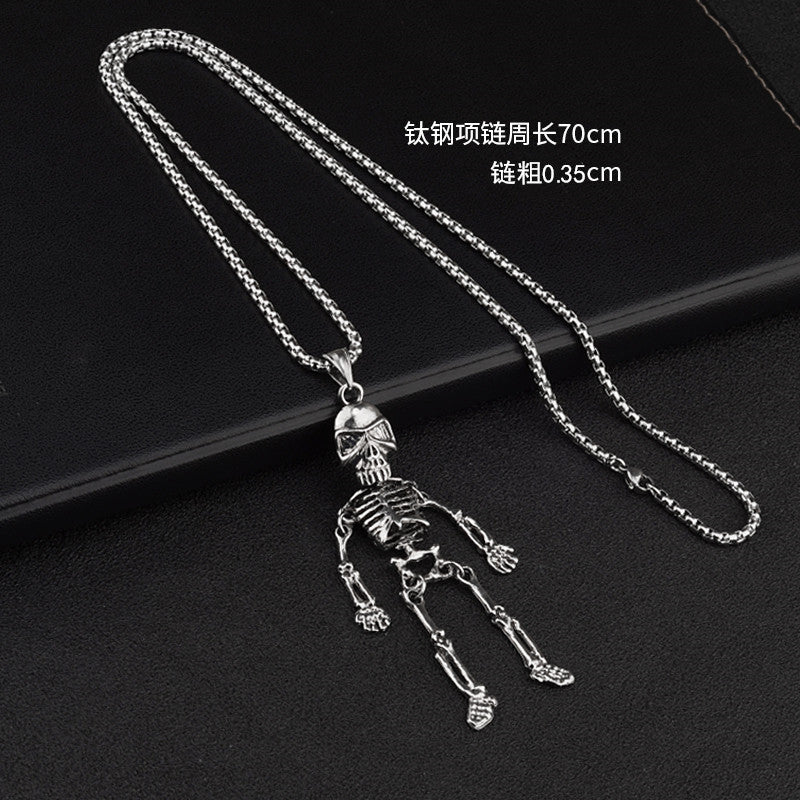 Wholesale Halloween Skeleton Personality Trendy Cool Sweater Chain Ornaments for Women