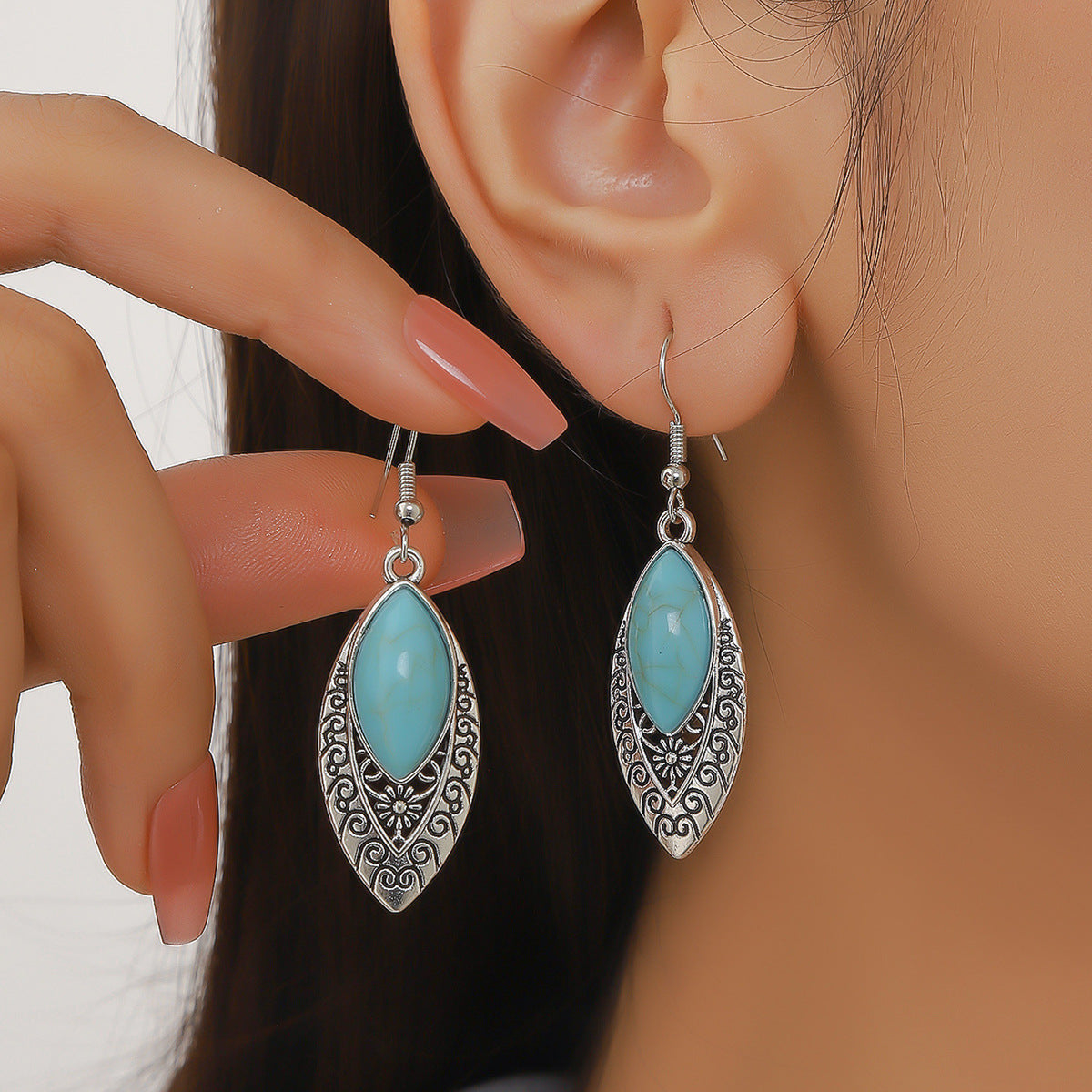 WholesaleNew Vintage Blue Rhinestone Inlaid Turquoise Bohemian Set