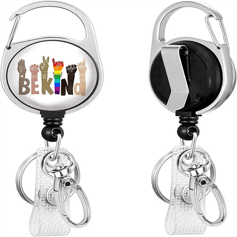 Wholesale ABS Rainbow Badge Holder Keychain