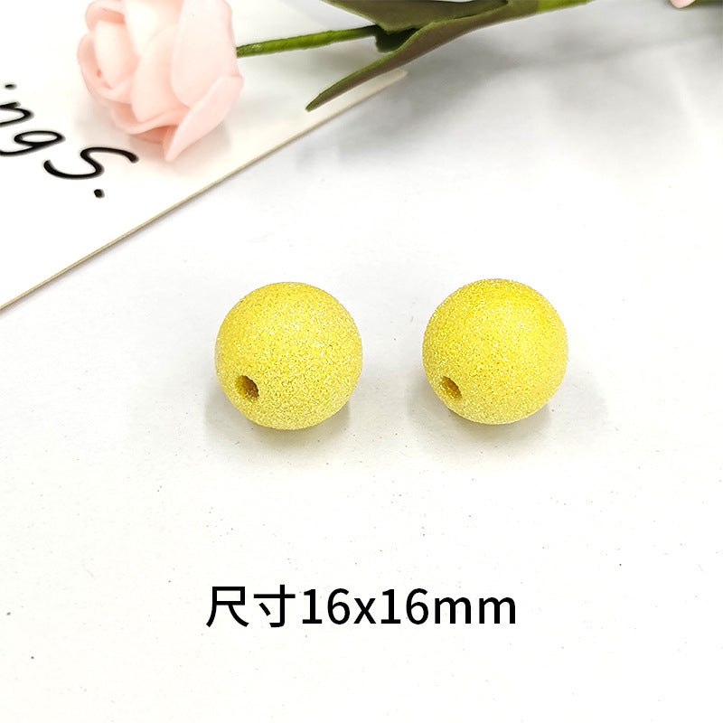 Wholesale 100pcs/pack Sparkling Powder 16mm Round Beads DIY Acrylic Beads