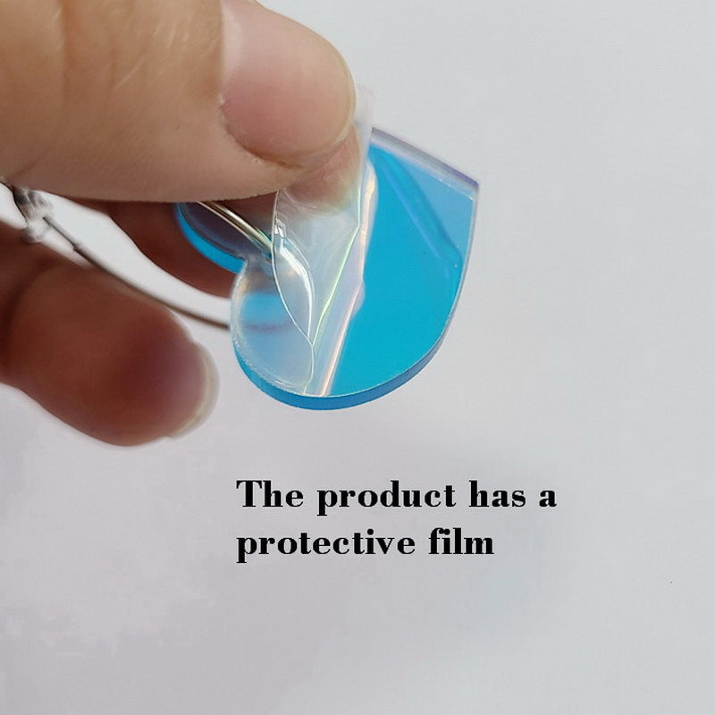 Wholesale Acrylic laser colorful heart earrings