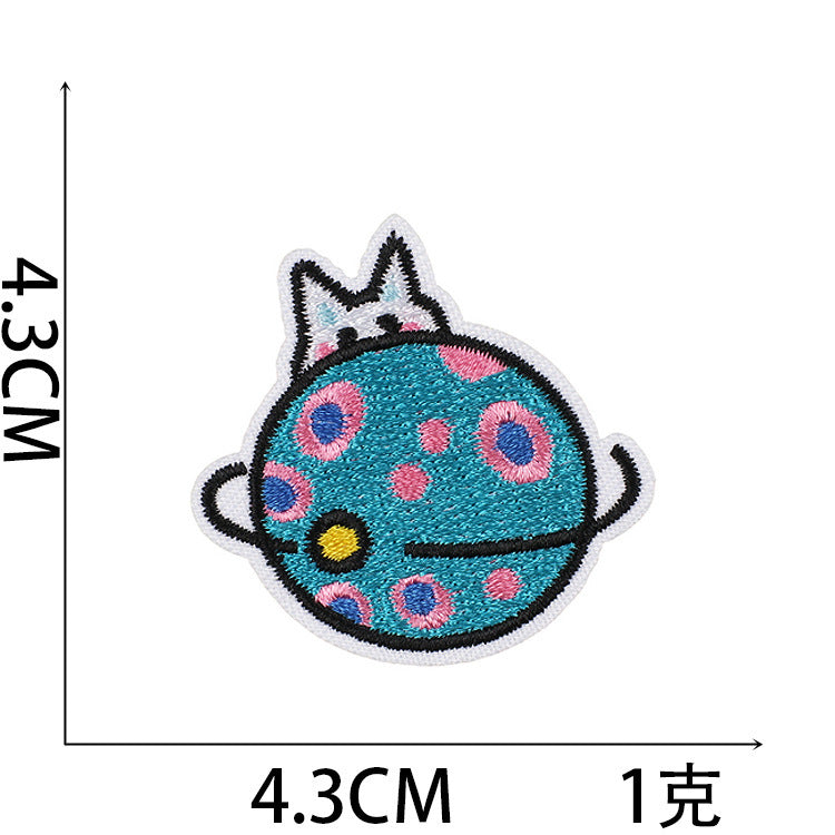 Wholesale Polyester Embroidered Astronaut Rabbit Patch For Clothing Space Bunny Decorative Applique Self Adhesive Gift Resale