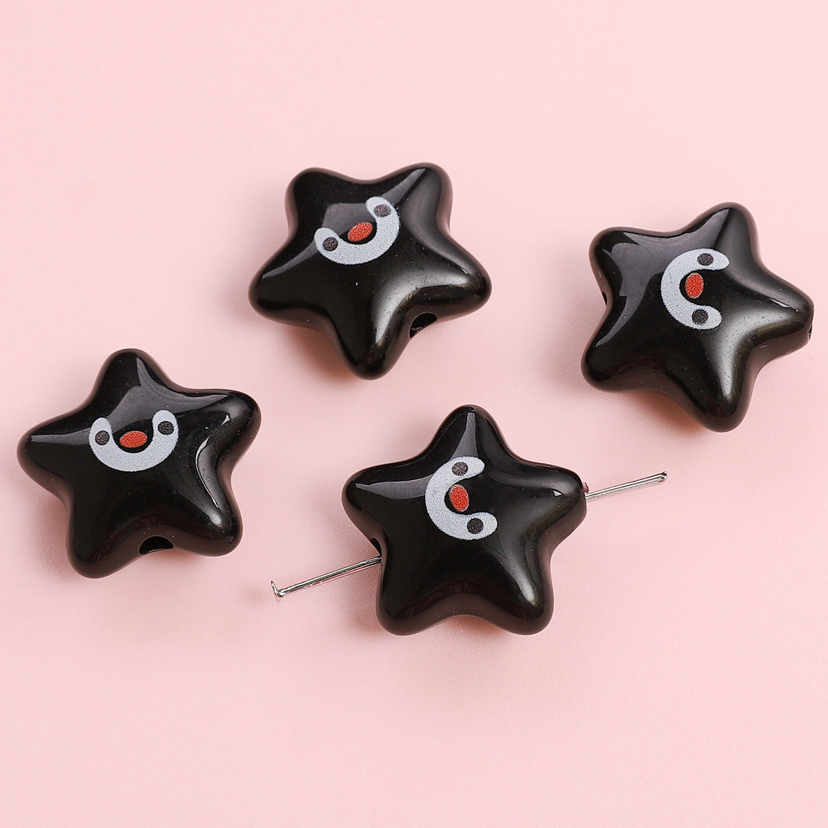 Wholesale  Printed Beads Cartoon Beaded Handmade DIY  Acrylic Beads