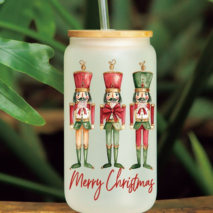 Wholesale Red Christmas Cartoon Series  16oz Cup UV DTF Wraps