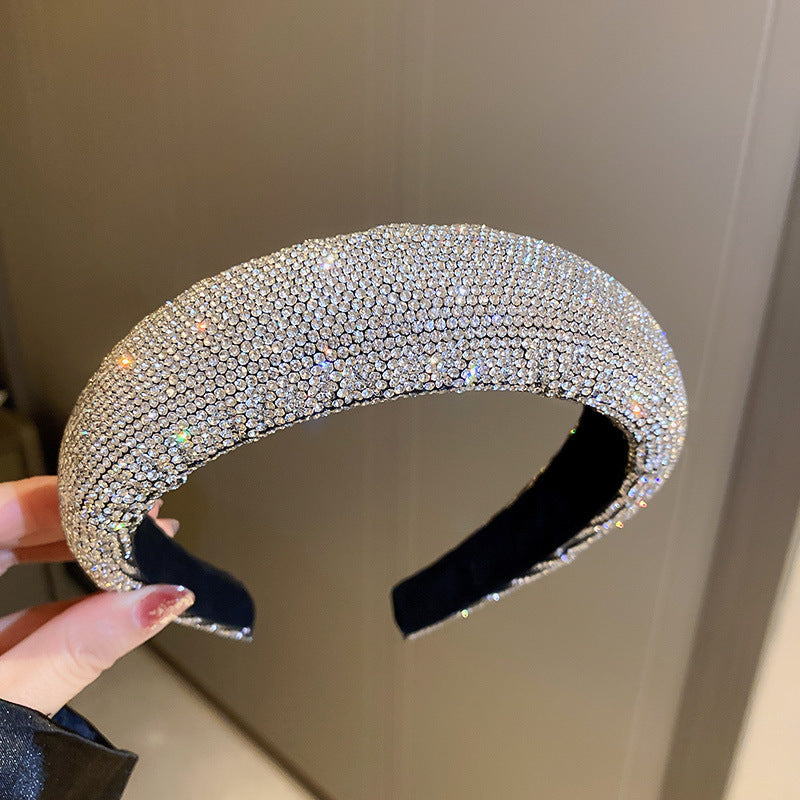 Wholesale Full of diamonds, super sparkling, elegant, fashionable and versatile colored diamond hair pressing headband