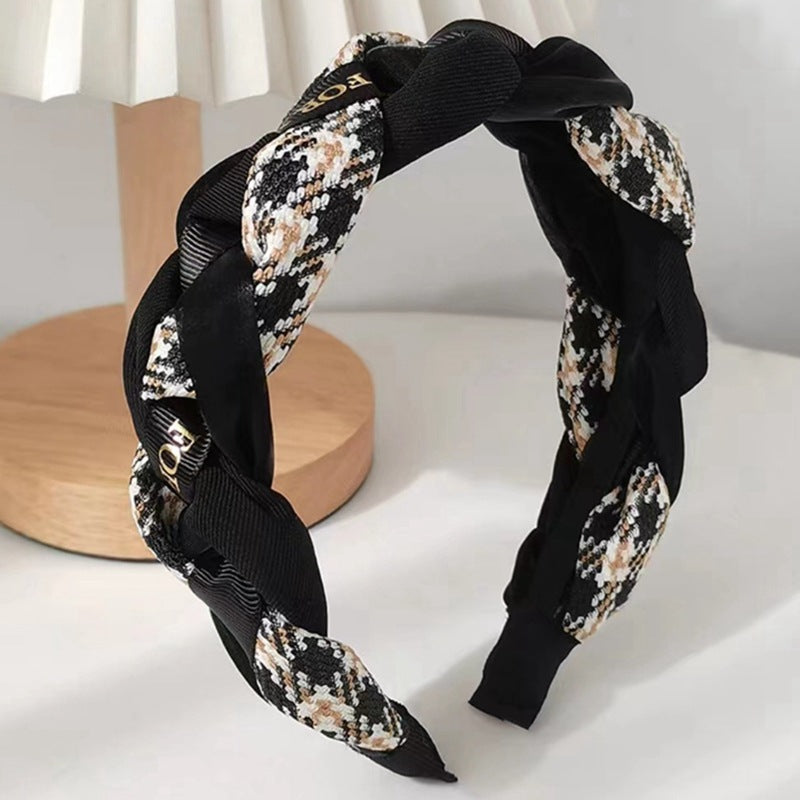 Wholesale Fried Dough Twists Braid Women's New Simple Versatile Vintage Fabric Headband