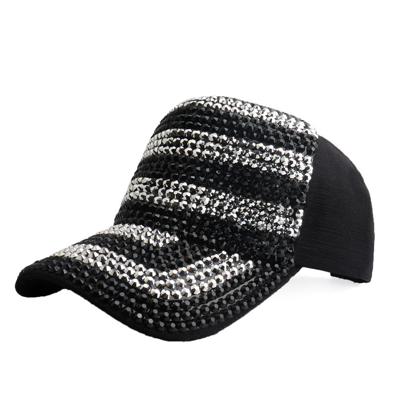 Wholesale Two-color Rhinestone Full Diamond Baseball Cap