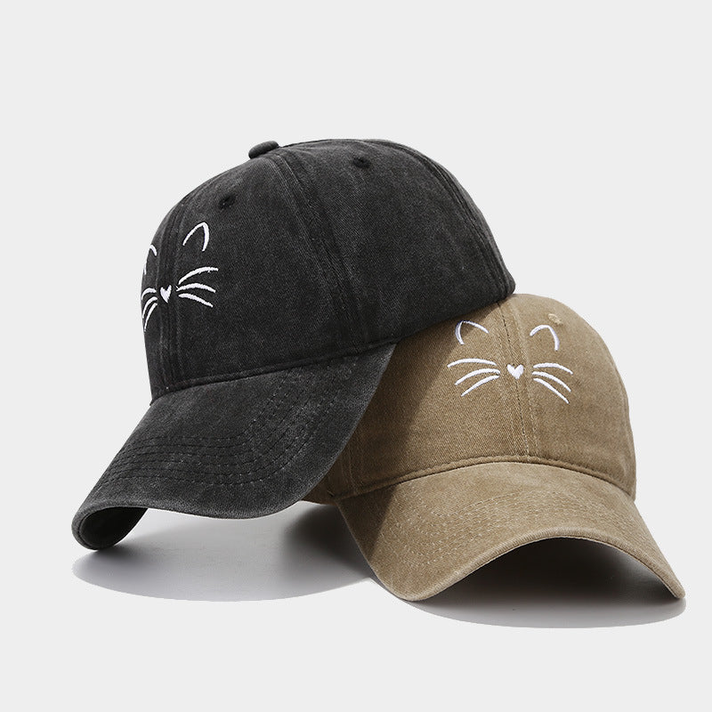Wholesale Retro Cute Cat Embroidered Casual Baseball Cap