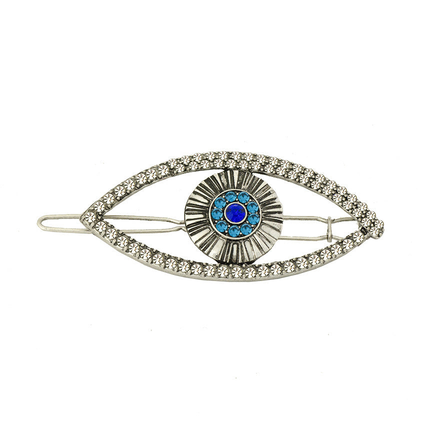 Wholesale hair accessories Devil's Eye hairpin gold diamond vintage headdress side clip jewelry