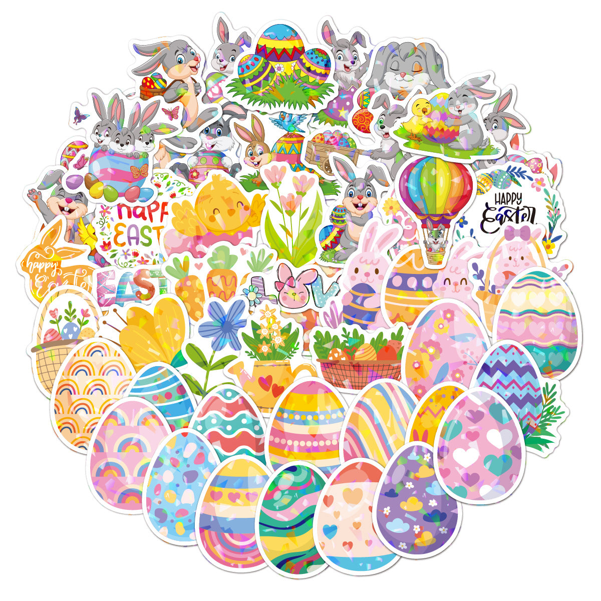 Wholesale 100pcs Easter Egg Series Waterproof Vinyl Stickers