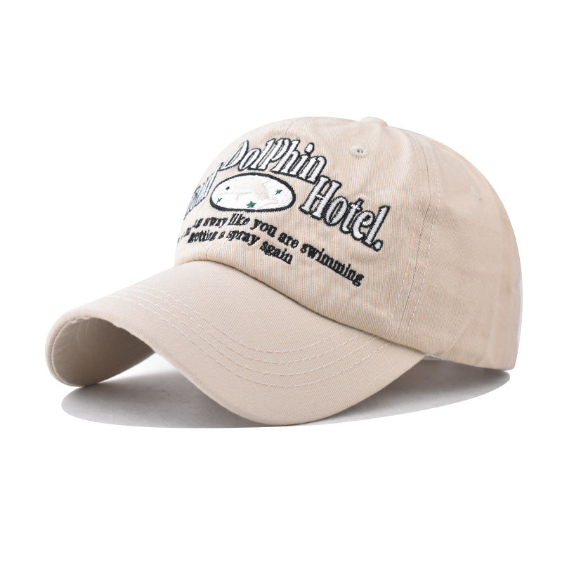 Wholesale Pure Cotton Washed Distressed Dolphin Baseball Cap