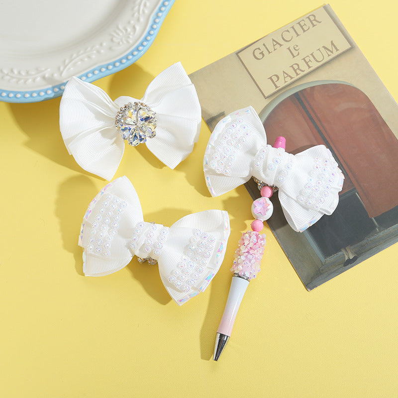 Wholesale 10pcs Acrylic Heavy Industry Beads Handmade Press Drilled Loose Beads Beaded Bows DIY