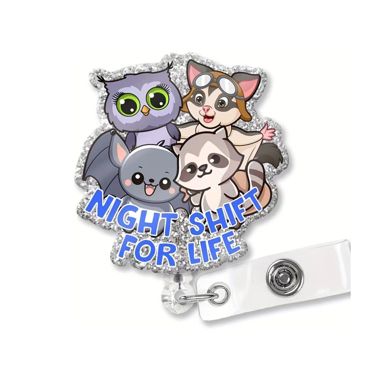 Wholesale 10pcs Acrylic Fun Badge Retractable Keychain