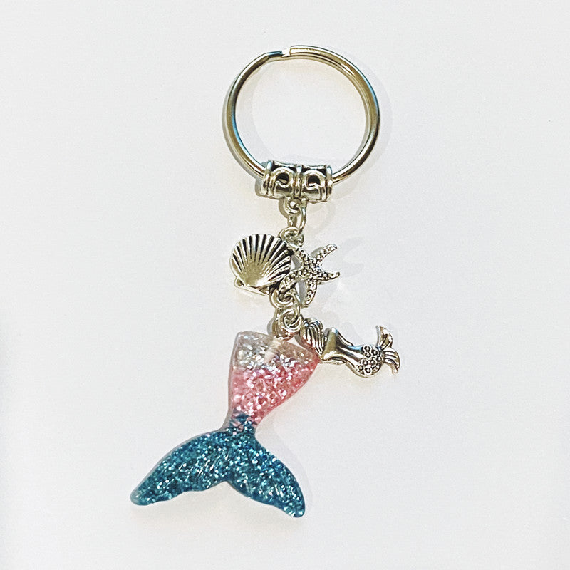 Wholesale Alloy Mermaid Starfish Keychain