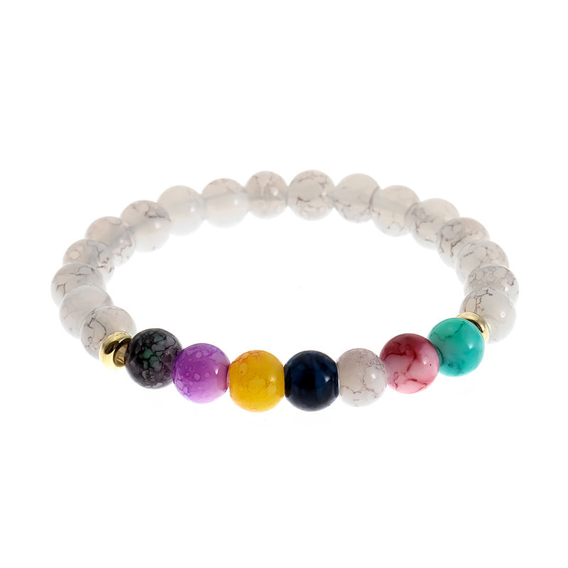Wholesale Natural Volcanic Stone Colorful Bracelet