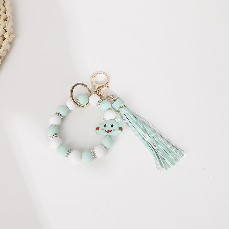 Wholesale 10pcs New Halloween Ghost Butterfly Fairy Silicone Tassel Wrist Keychain