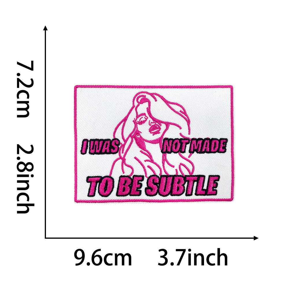 Wholesale Towel Embroidery Iron On Patches Retro Funny Text Rectangular For Coats Everyday