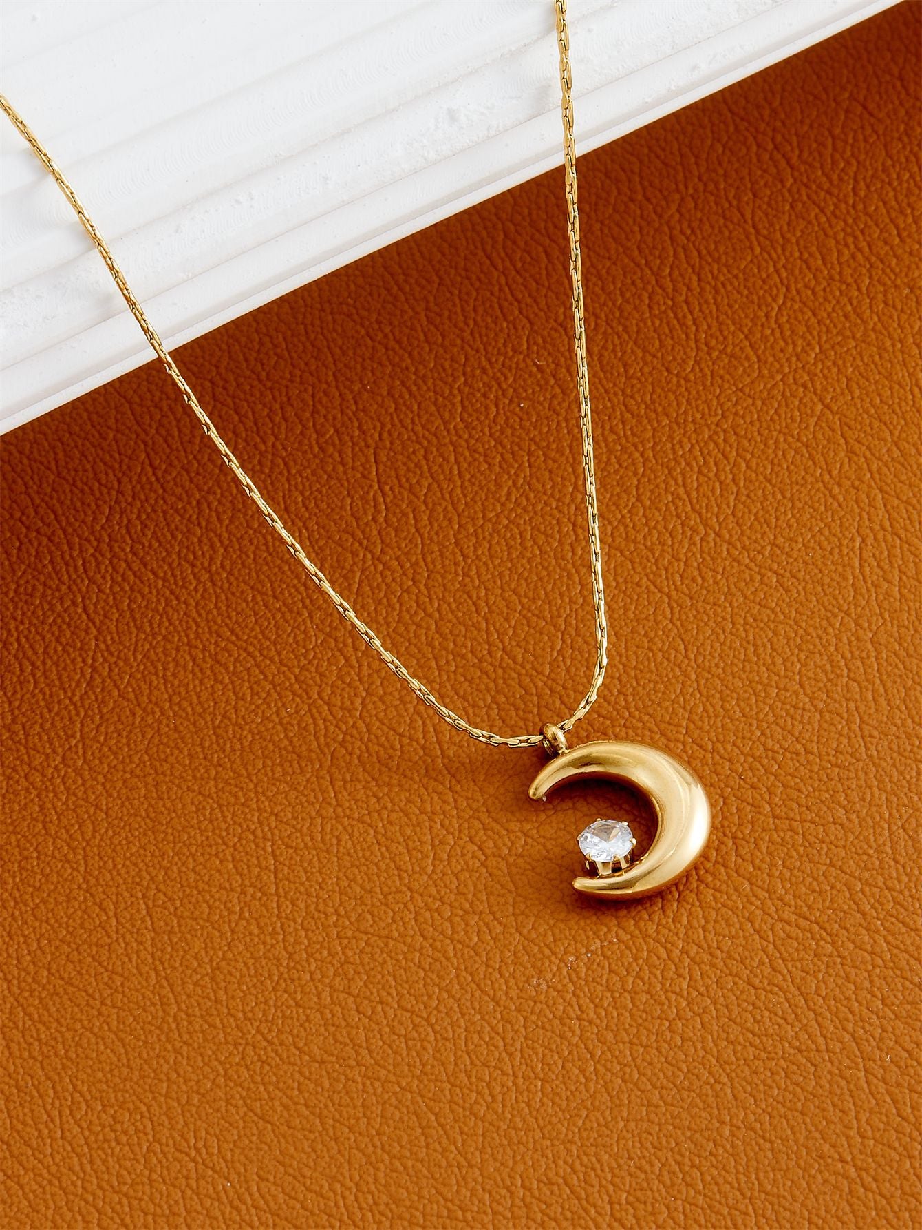 Wholesale moon necklace goddess clavicle chain Titanium Steel Necklace