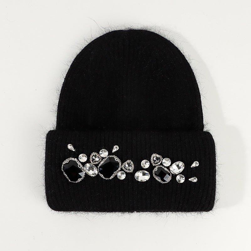 Wholesale Autumn and Winter Knitted Hats with Diamond Acrylic Insulation Caps