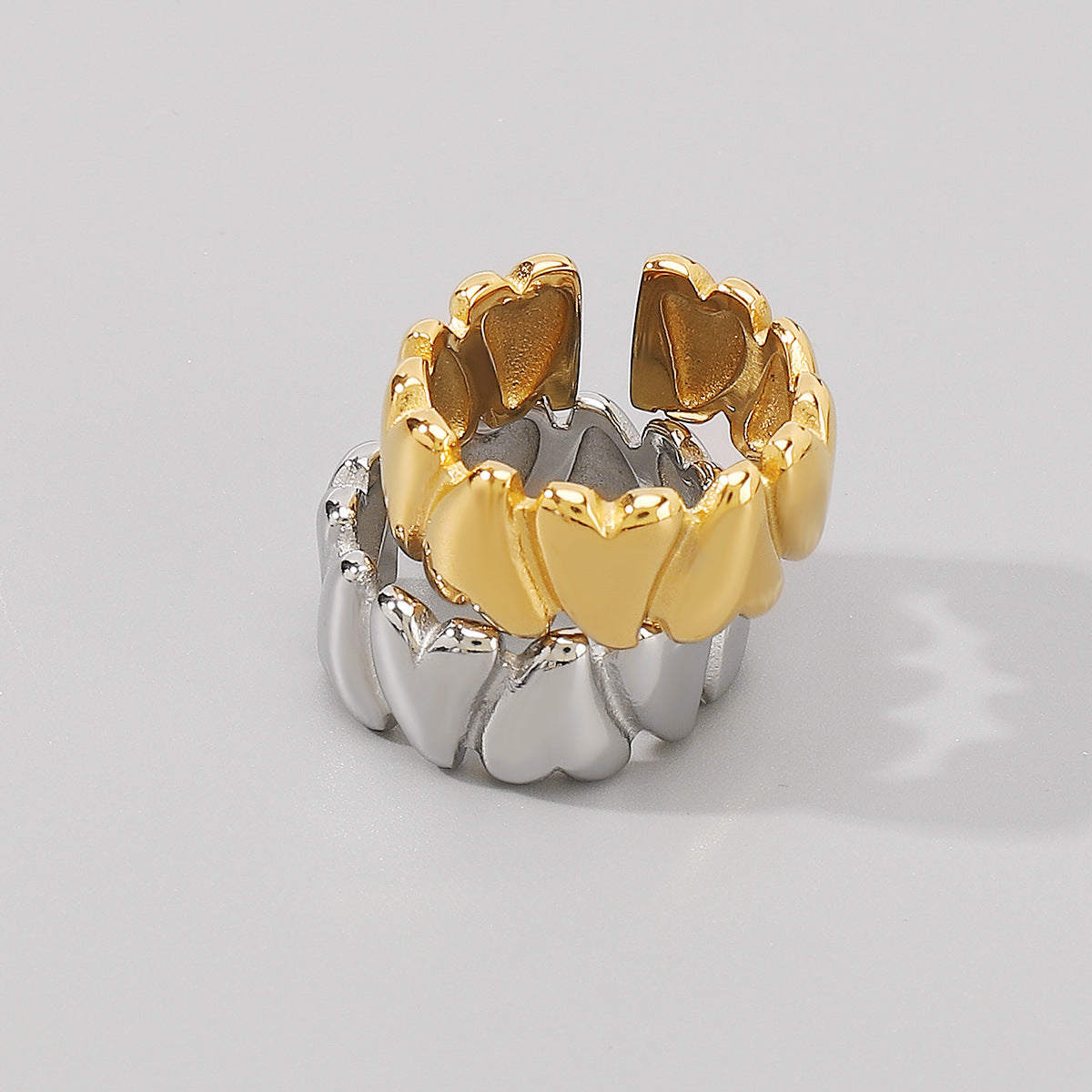 Wholesale Stainless steel irregular heart ring