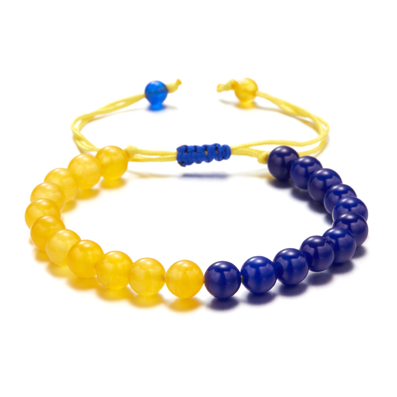 Wholesale Creative Beads Yellow Blue Handwoven Bracelet