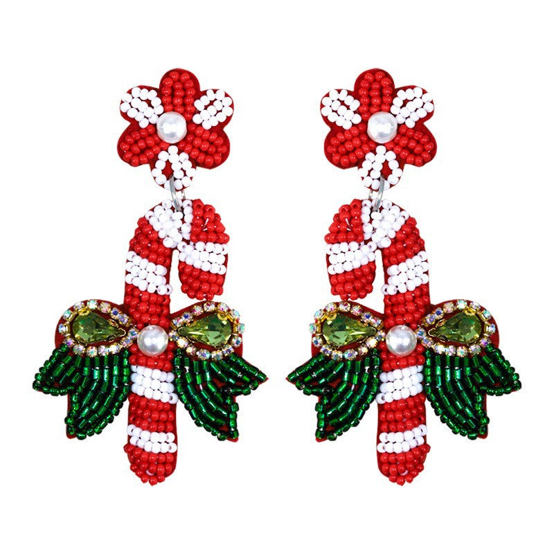 Wholesale Christmas Rice Bead Resin Earrings