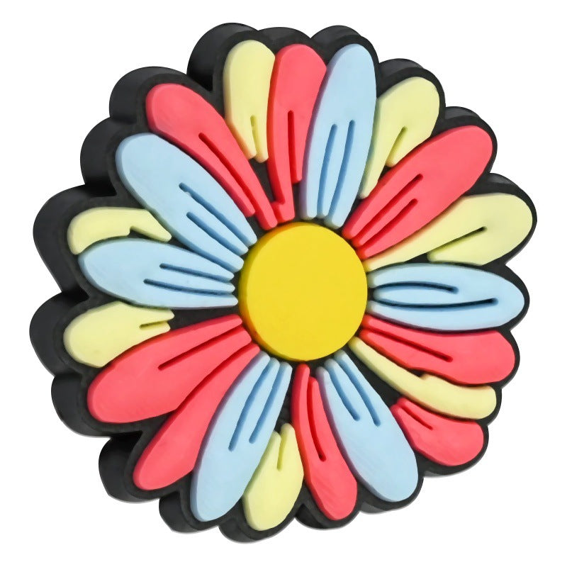 Wholesale Random 100pcs Candy colored Flower Focal Beads