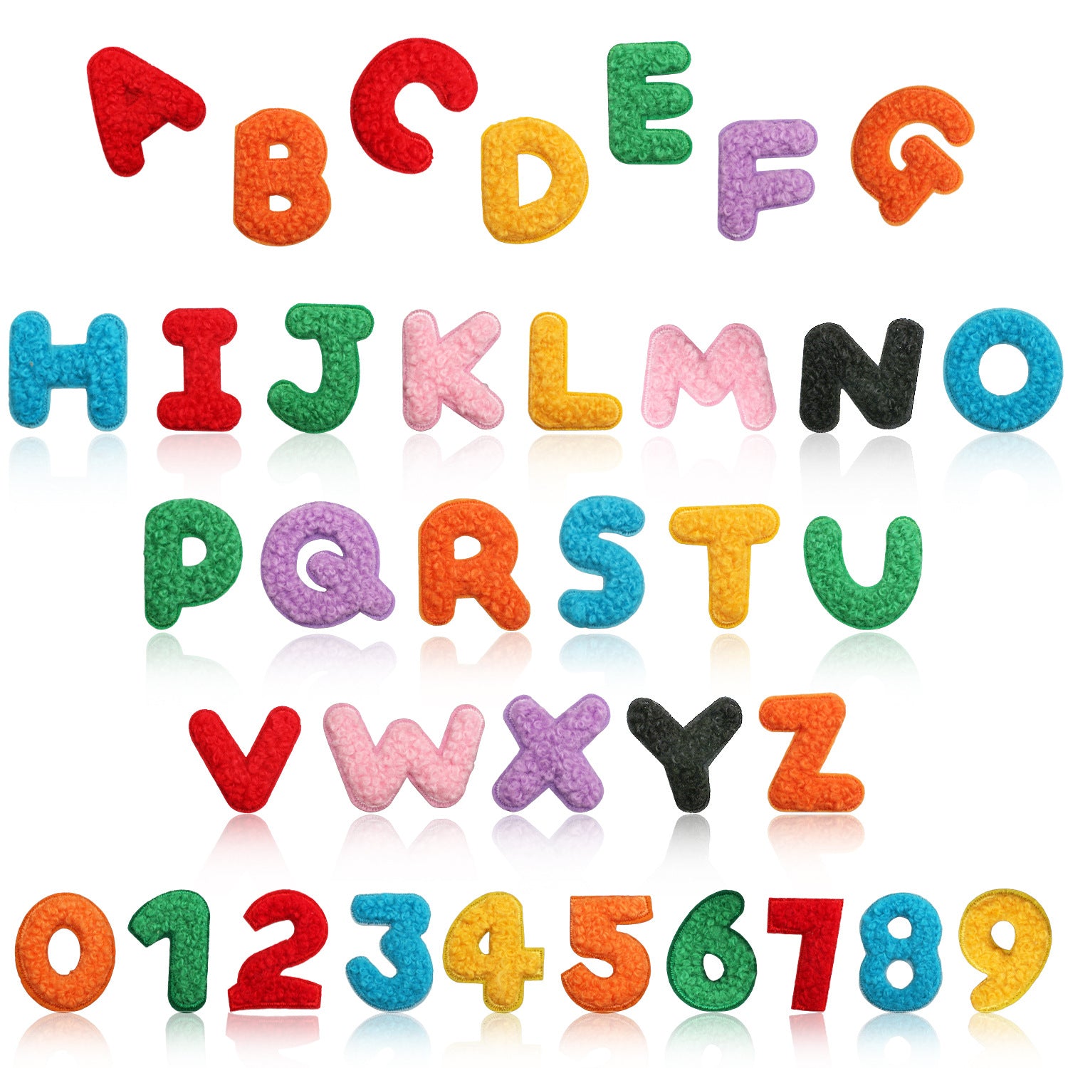 Wholesale Trendy Chenille Embroidered Alphabet Number Patches Iron On DIY Decorative Accessory For Clothing Bags Boutique Resale