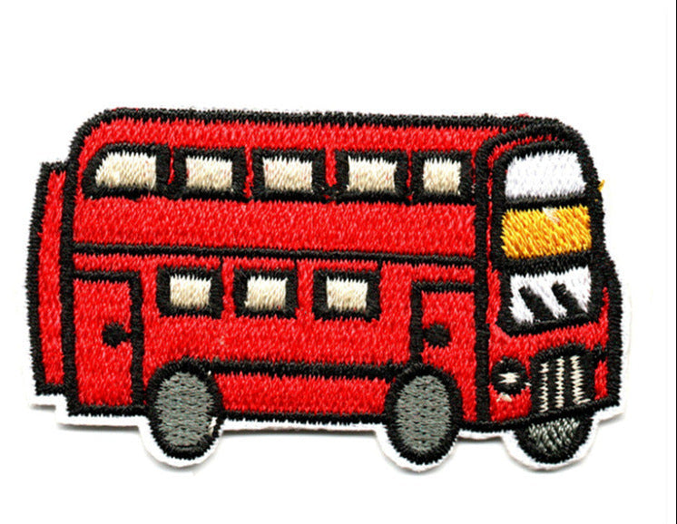 Wholesale Cartoon small car and bus embroidered patch
