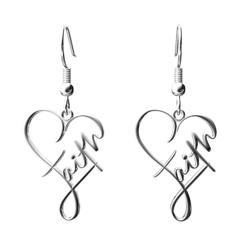 Wholesale stainless steel letter ear hook GRACE earrings
