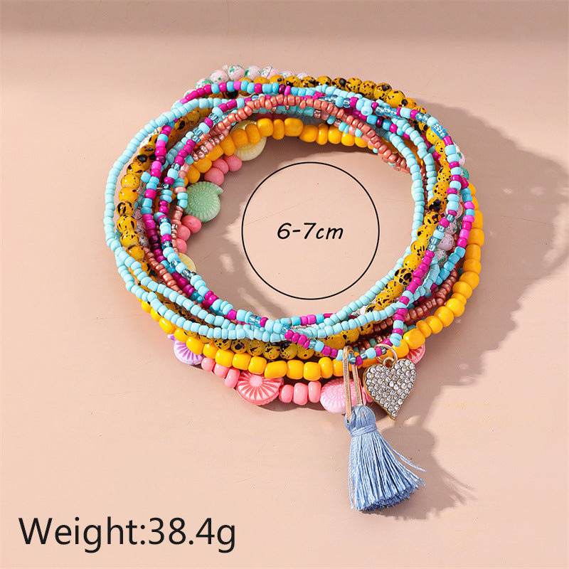 Wholesale Bohemian Style Colorful Beaded Anklets