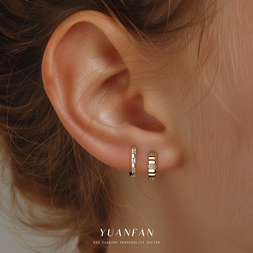 Wholesale Zircon inlaid geometric earrings Ear Studs