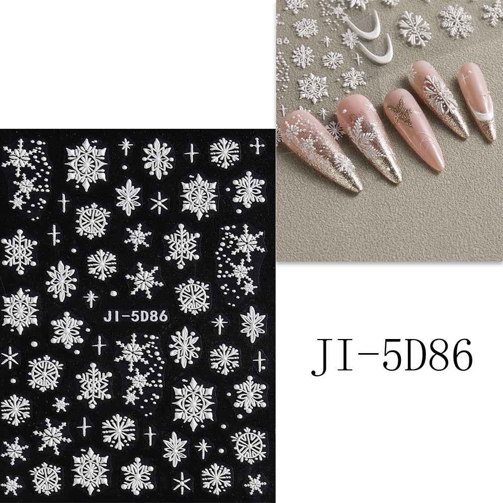 Wholesale 3pcs/pack 5D Christmas cartoon nail art embossed adhesive stickers