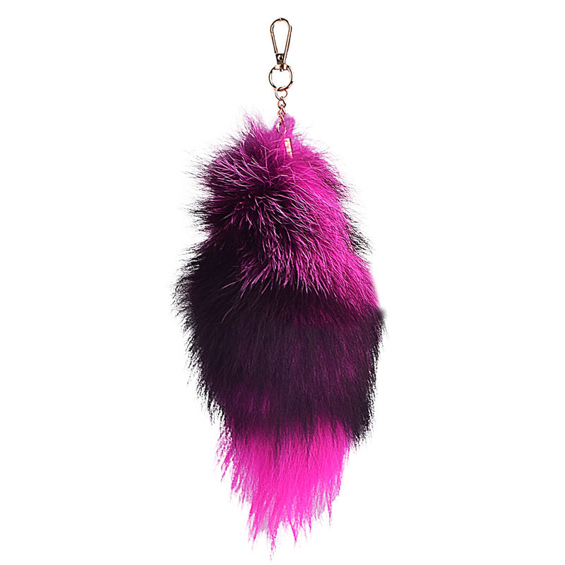 Wholesale of Oversized Fox Hair Pendant Keychains
