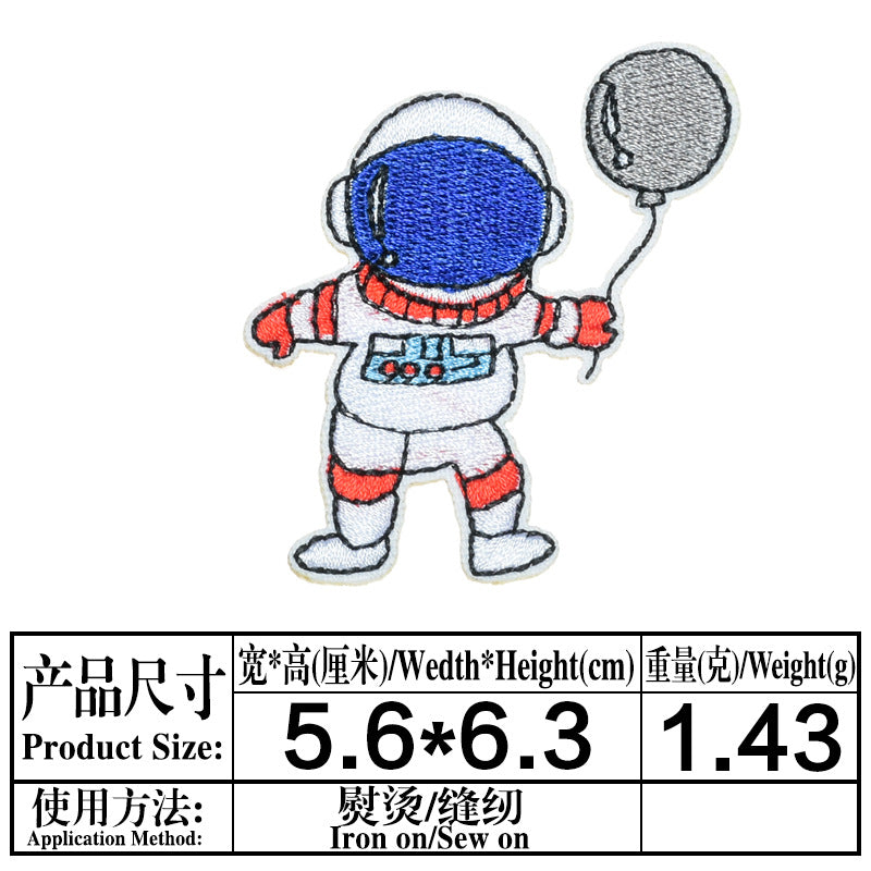 Wholesale Space Astronaut Embroidered Patch Twill Fabric DIY Craft Supply Decorative Towel Home Decor