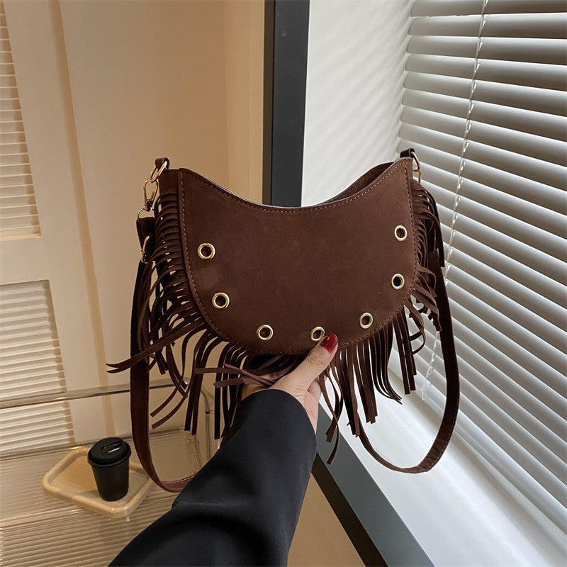 Wholesale Western Style Tassel PU Crossbody Bag