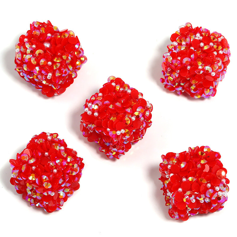 Wholesale 10pcs Colorful Resin Diamond Soft Sugar Beads
