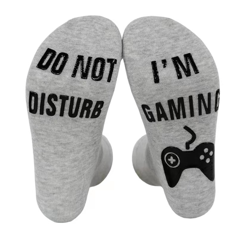 Wholesale of European and American Cotton Medium Cylinder Letter Anti Slip Adhesive Socks